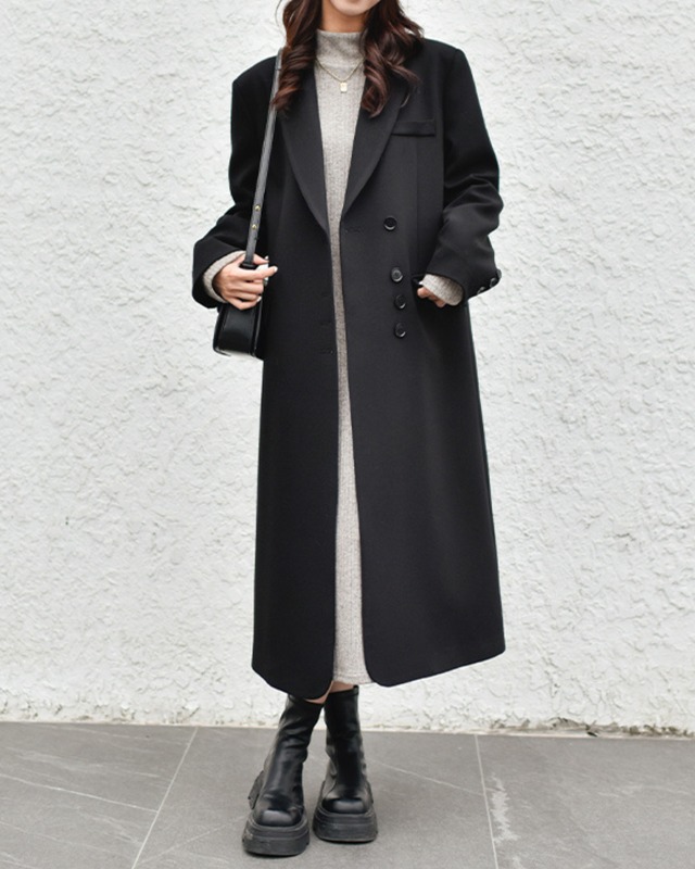 ストレートラインロングテーラードコート 3color A0643