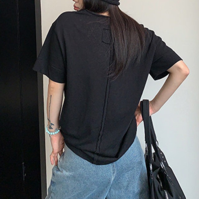 double v-neck short-sleeved tee　ダブルVネック半袖ティー　J1885