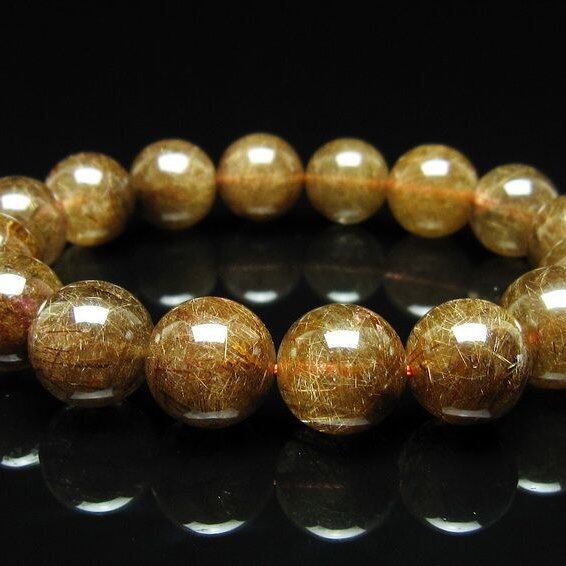 ルチルクォーツ ブレスレット 13mm ブロンズルチル ブレス 一点物 111-50815