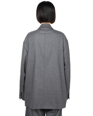 ssstein "WOOL FLANNEL OVERSIZED PEAK LAPEL JACKET〔GREY〕"