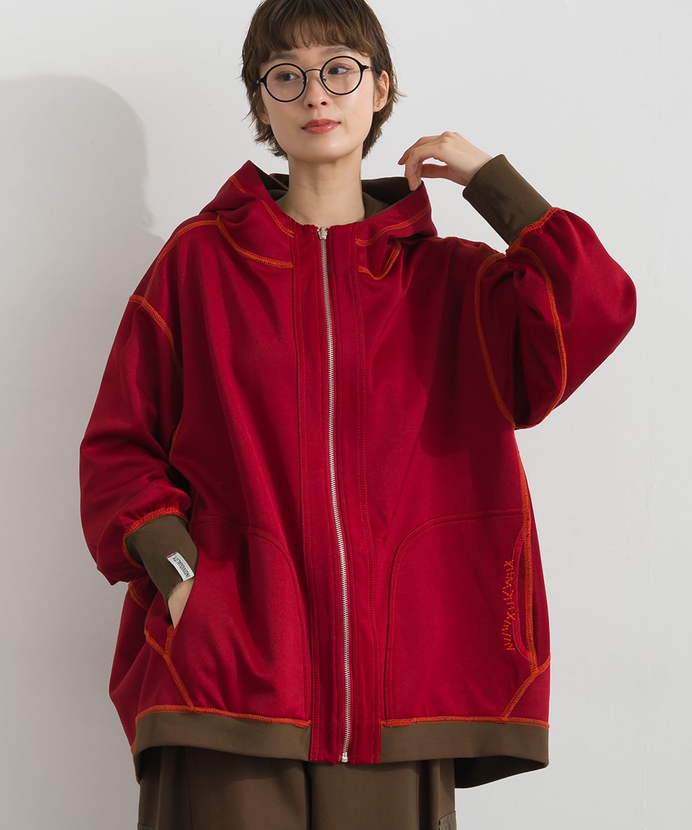 J263056 両面染めポンチ リバーシブル配色ZIPブルゾン / Double-Faced
