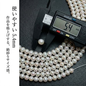 【日常に溶け込む上質な白】どんな装いにも映える約5x4.5mmポテト型淡水パール（39cm） | P0061
