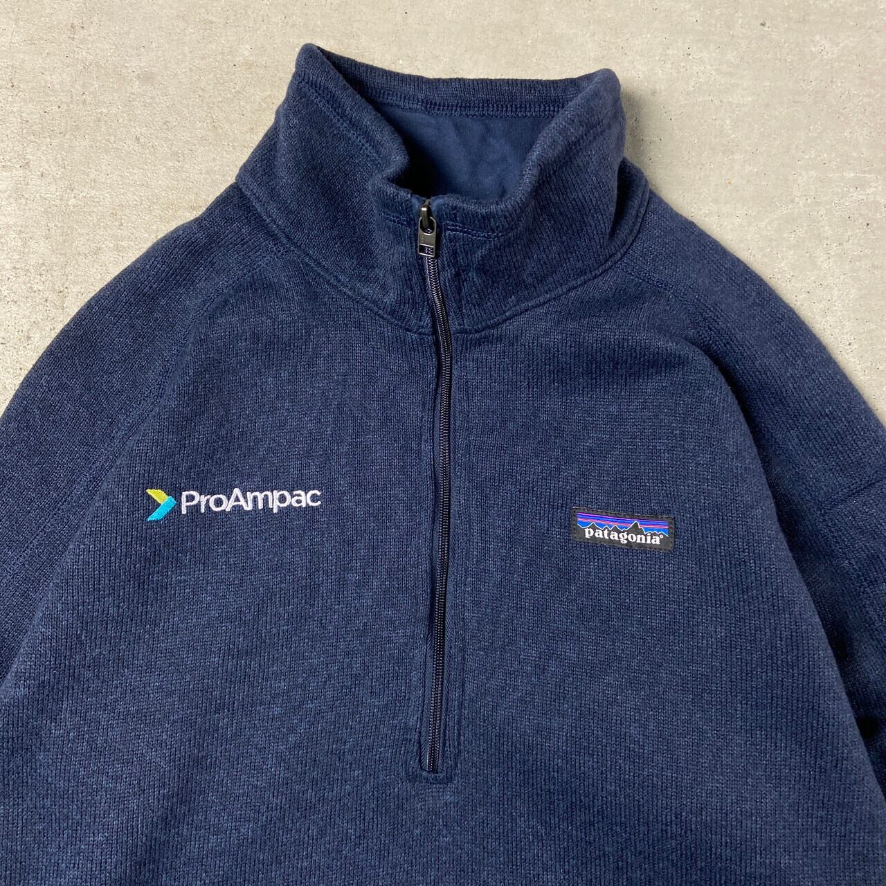 patagonia パタゴニア 企業ロゴ刺繍 ベターセーター 1/4ジップ フリースプルオーバー メンズXL 古着 19年製 ハーフジップ ネイビー  紺色【フリースジャケット】 | cave 古着屋【公式】古着通販サイト