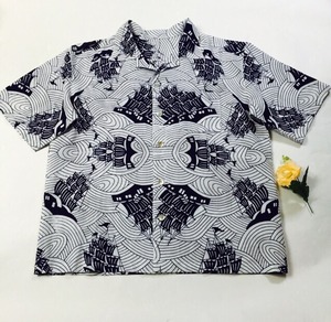 SALE 浴衣アロハシャツ(帆船)メンズL