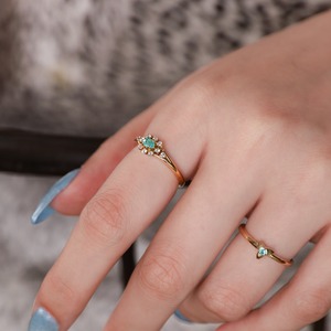 パライバトルマリンK18YGリングHANABI　J-579