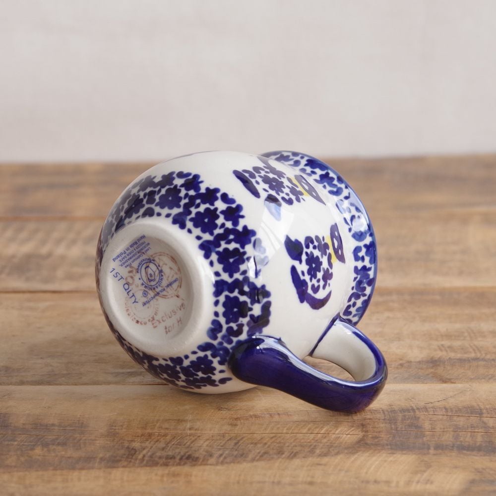新品】 ポーリッシュポタリー マグカップ ポーランド食器 猫 ボウタイ  