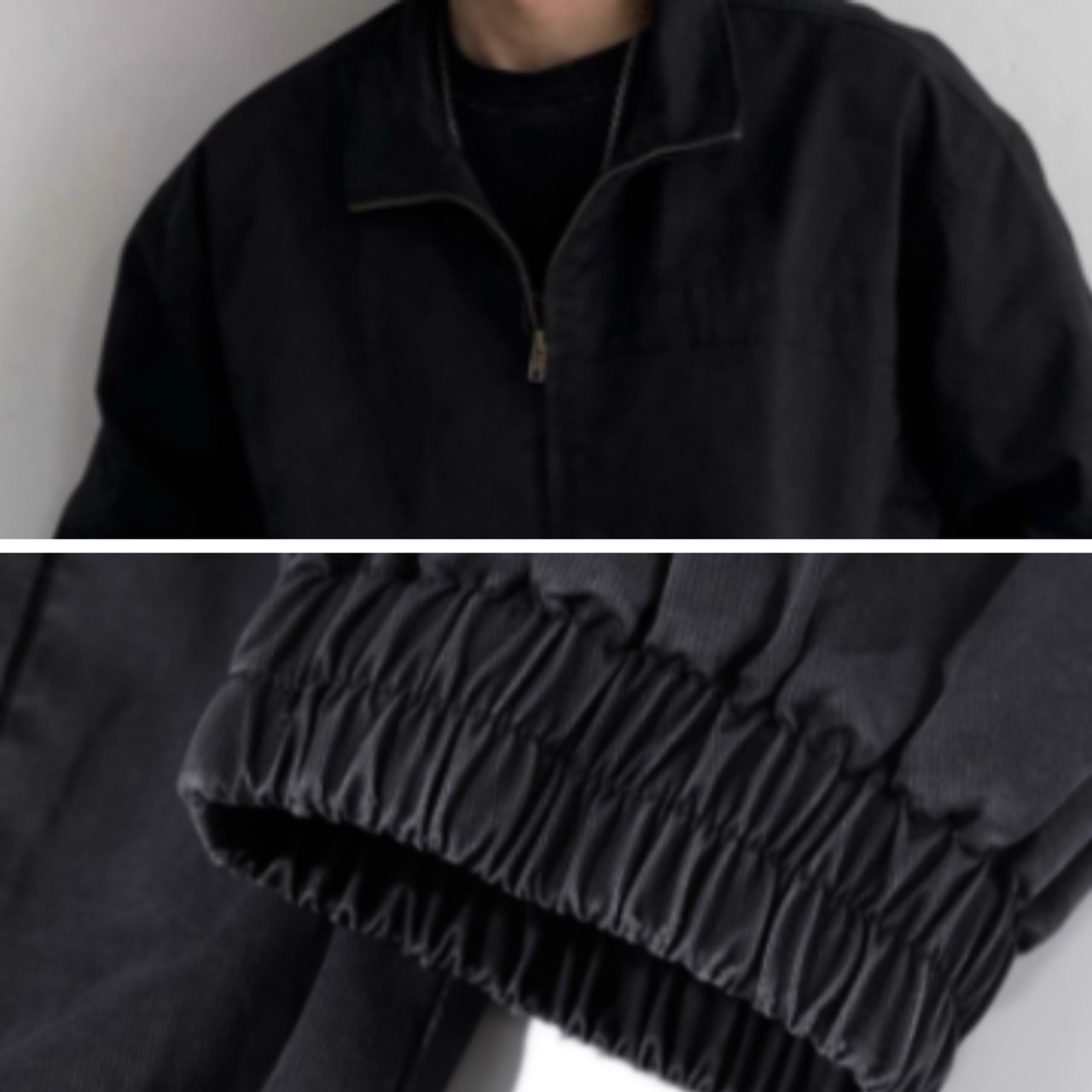 ジップワークシンプルブルゾン　0891