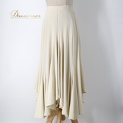 社交ダンス 衣装 スカート ホワイト系 チャコット Chacott レッスン 練習 白 日本製 大人っぽい 上品 おしゃれ 無地 シンプル 白 クリーム色 アシンメトリー レッスン着 練習着 やわらかい アシンメトリー スカート ダンスウェア フレアスカート クリーム色系 おしゃれな衣装 ホワイト系スカート 大人女性用 柔らかい素材 練習用スカート スタイリッシュ 日本製ダンス衣装 ダンスレッスン着
