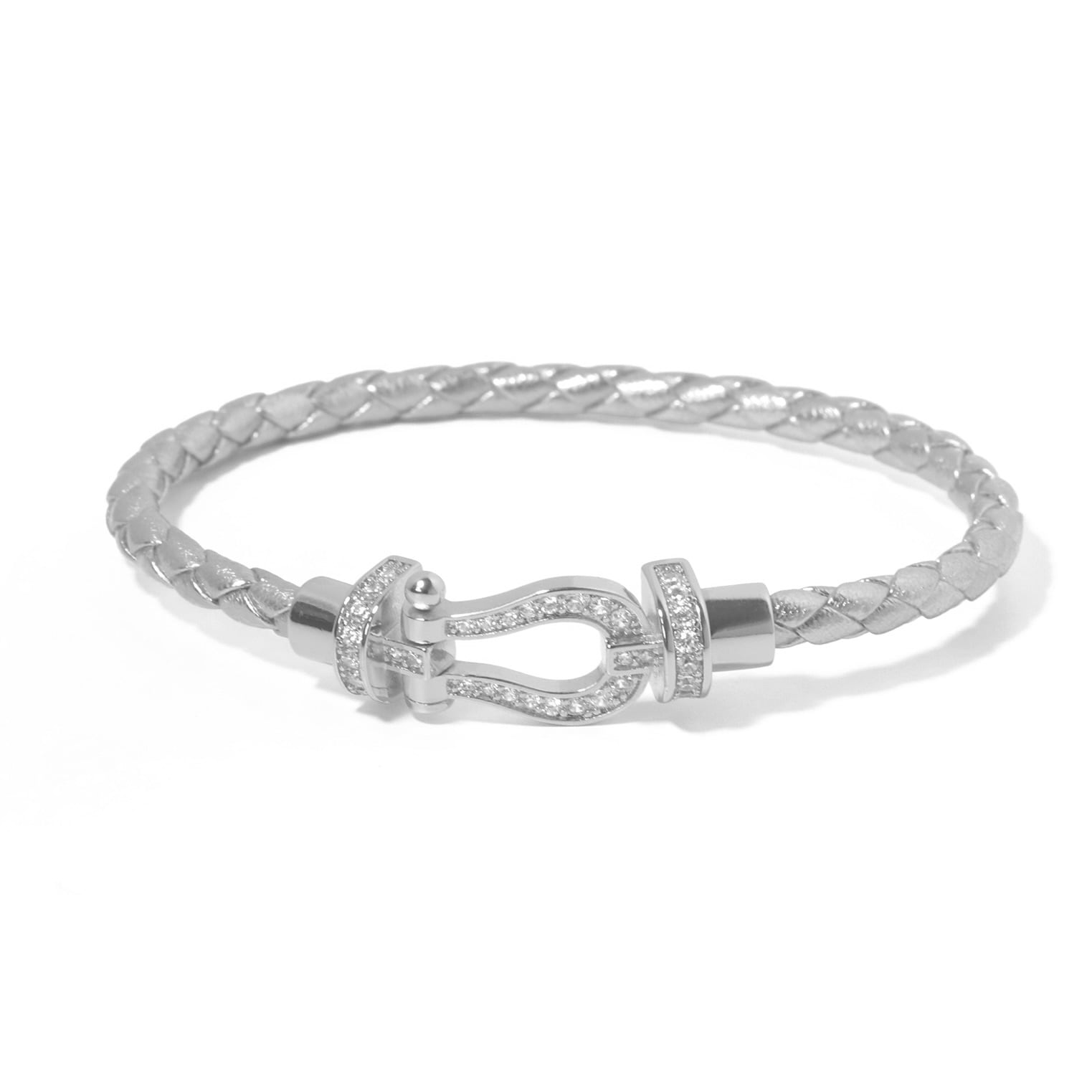 Eternal Bond Leather Bracelet(シルバー×シルバー)