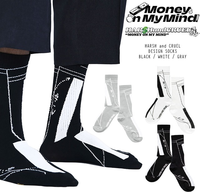 【 HARSH and CRUEL 】 DESIGN SOCKS グラフィックデザイン ソックス