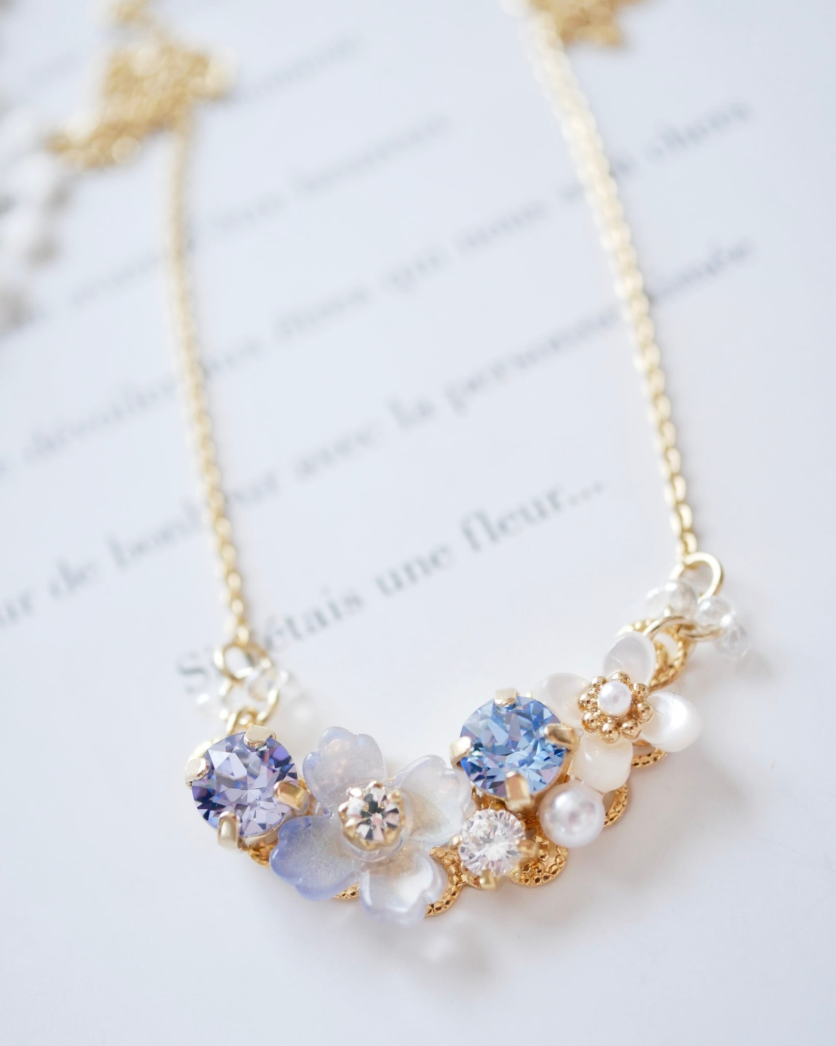 8506 フルールビジューネックレス | Amooo