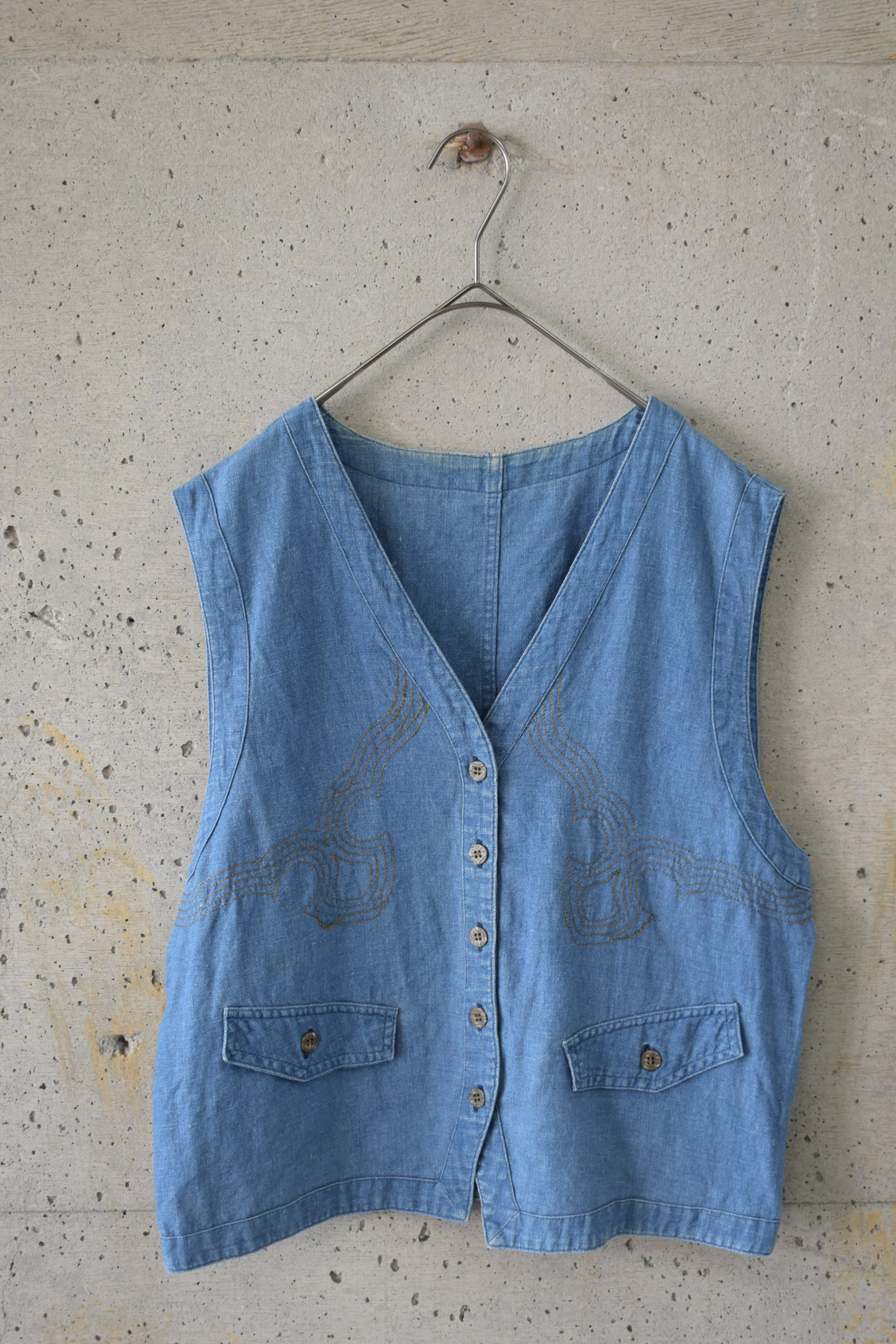 Western-style linen vest