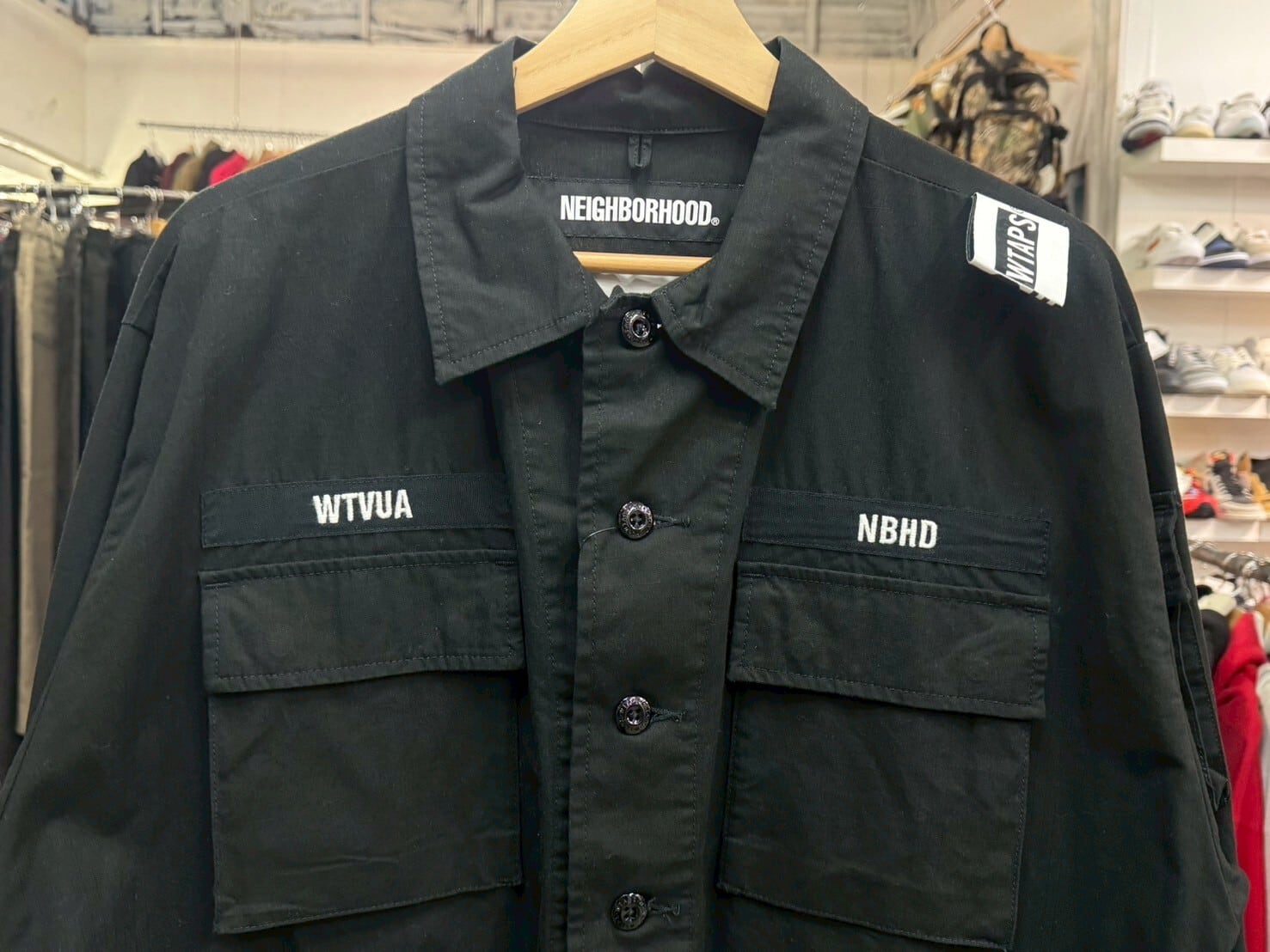 NEIGHBORHOOD × WTAPS JUNGLE LS SHIRT BLACK 01 192WVNHD-SHM01S  