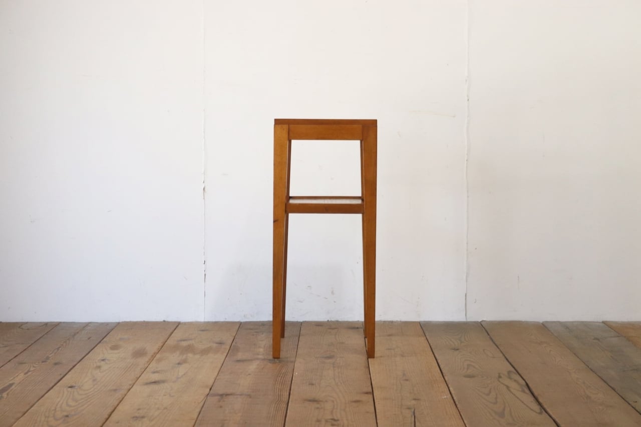 レトロ 花台 飾り台 展示台 テーブル 机 ラワン材 メラミン天板