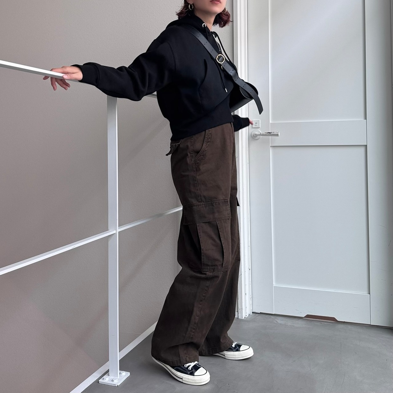 ヴィンテージライクストレートカーゴPT/ブラウン