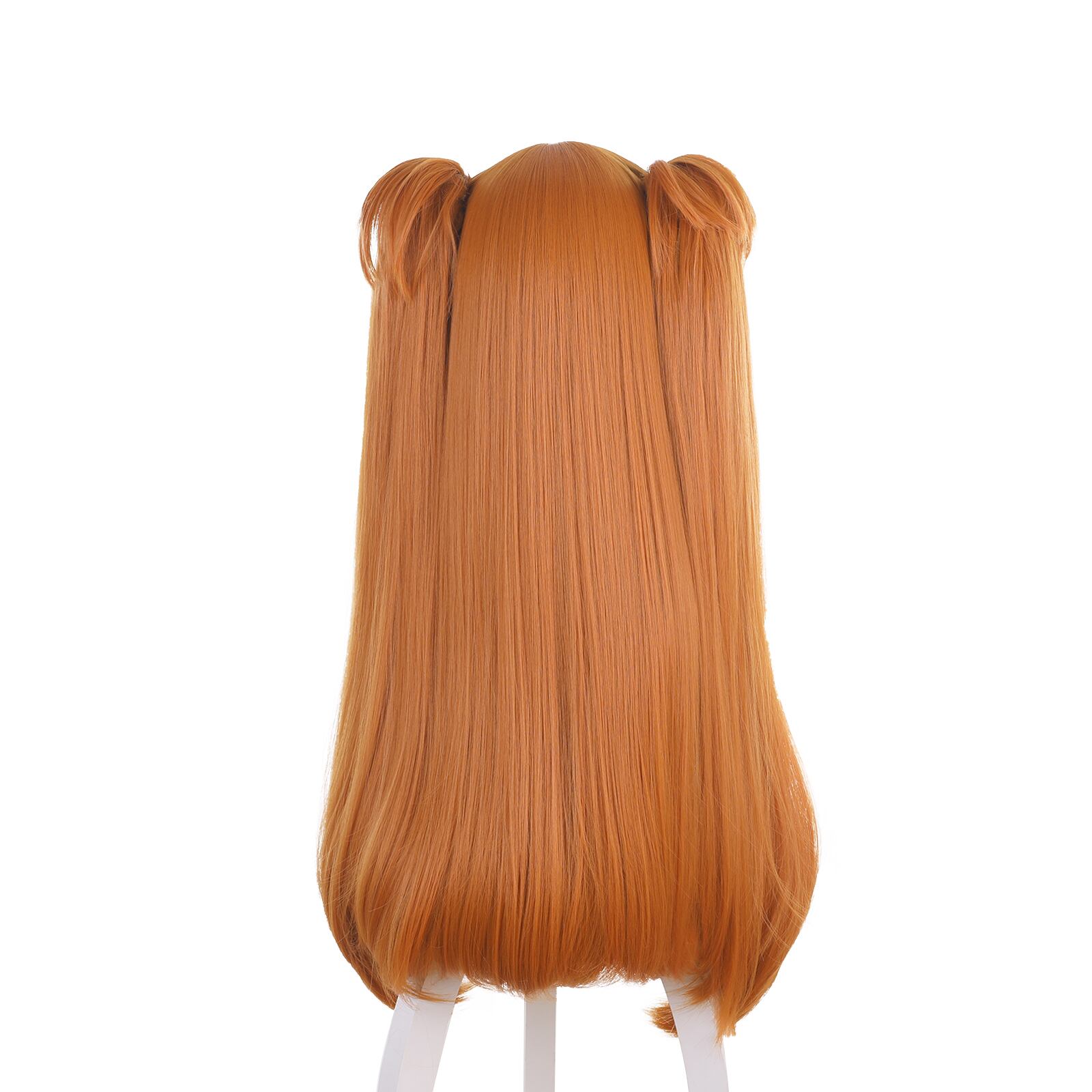 014E】 コスプレ耐熱ウィッグ オレンジ ロング ツインテール バンス