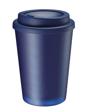 【特価処分】ゴーウェル タンブラー コンビニコーヒー サイズ 2層 保温 マグ カップ (直飲み ふた付き) 400ml ネイビー TS-1307-006