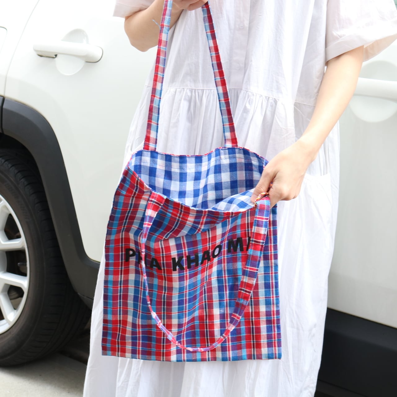 yao PHA KHAO MA 手織り布 リバーシブル トートバッグ | Zakka so-la