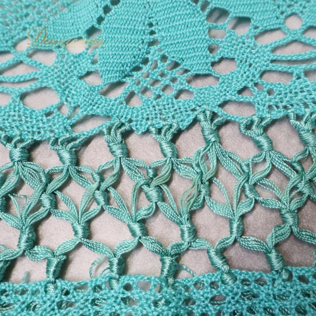 フラメンコ 衣装 ソニアジョーンズ SONIA JOHNES シージョ ピキージョ グリーン ブルー 緑 青 水色 フレコ フリンジ 編み込み ダンス パーティ 装飾 小物 グリーン系 フラメンコ衣装 おしゃれ レディース ダンス小物 踊り衣装 ステージ衣装 透かし編み