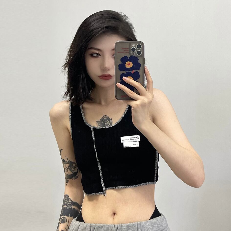 サマーダークトップス ショートクロップド 夏物 ケッペル37435048350