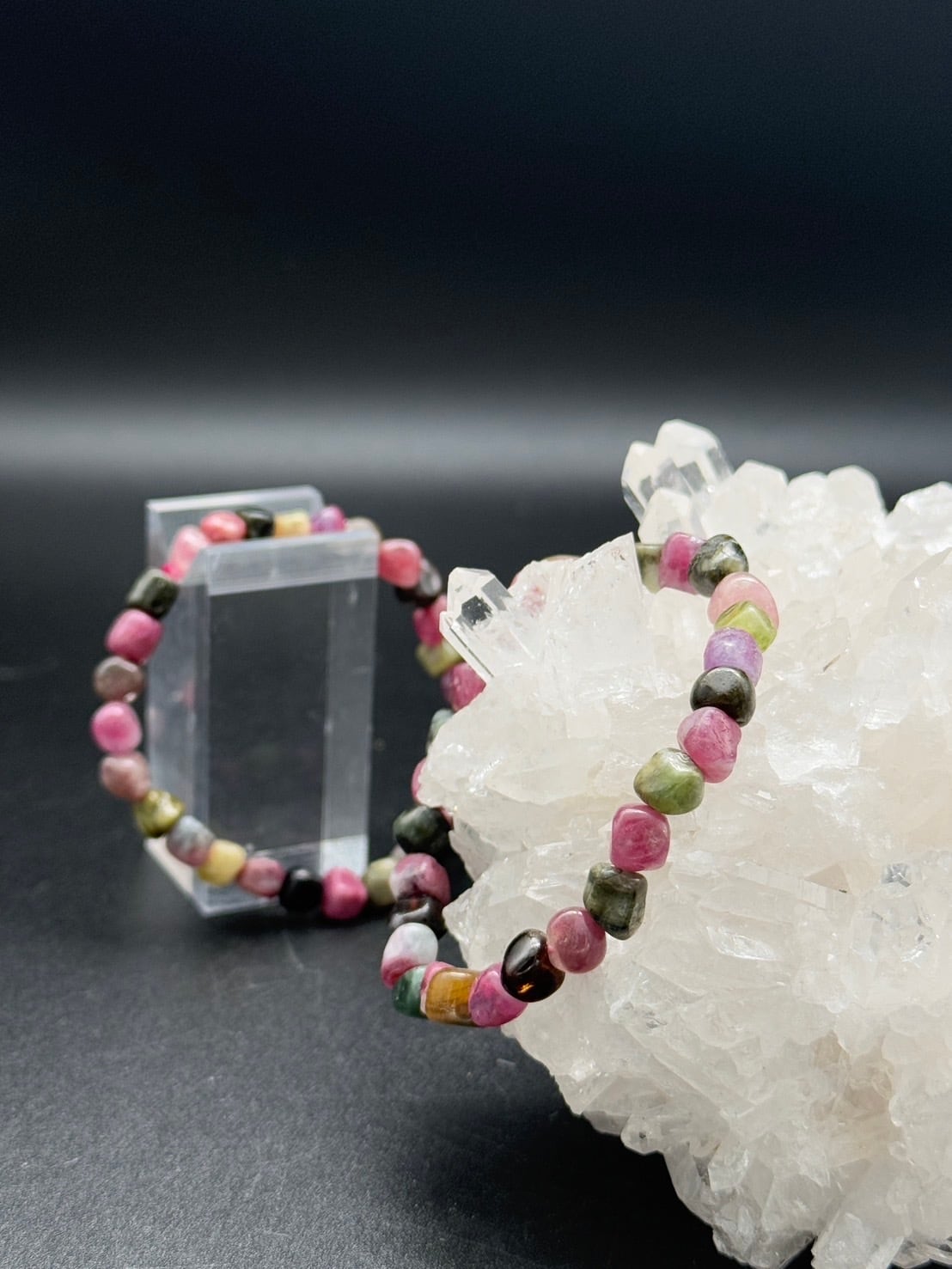 0410140トルマリンブレスレット15.5センチ約9ミリ