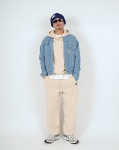 【#Re:room】FLOWER ICON WASHED SWEAT PANTS［REP312］