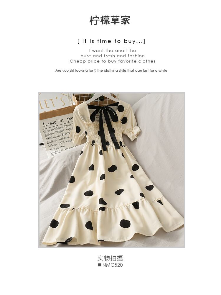 バックリボンワンピース 可愛い 水玉 ドット フリル ハイ バックリボンワンピース 可愛い 水玉 ドット フリル ハイ