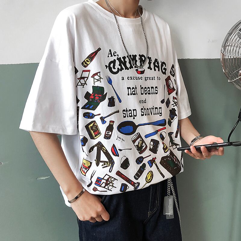 全3色 Tシャツ カットソー プリント カジュアル おしゃれ