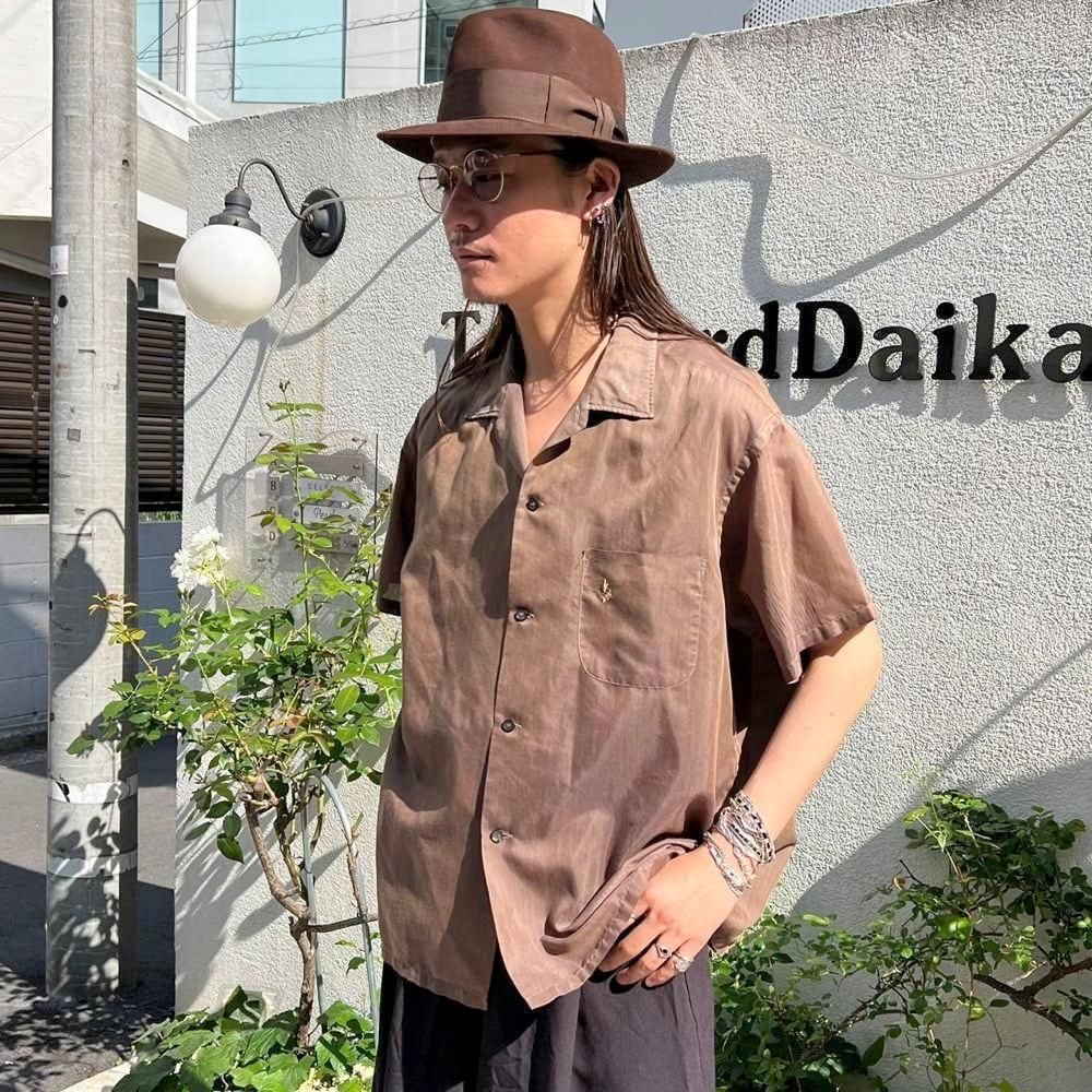 TOWN CRAFT] Vintage S/S Open Collar Shirt [1960s-] Vintage S/S
