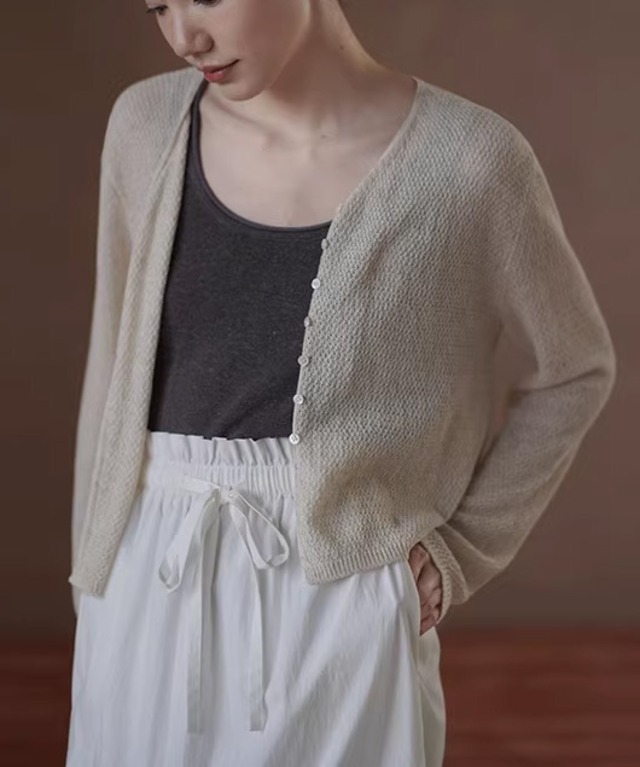 ソフトヤーンホローカーディガン R0131