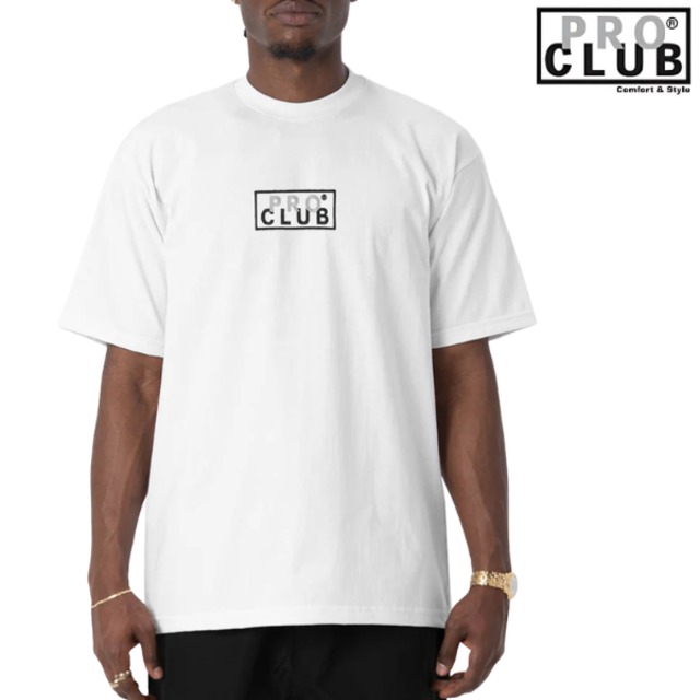 PRO CLUB / プロクラブ「Heavy Weight Wide Box Logo T-shirts White」