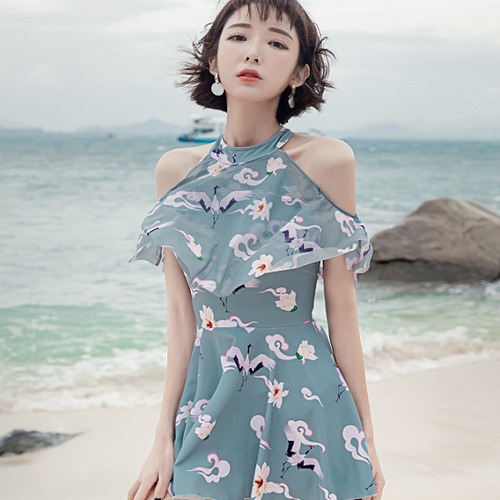 水着 レディース ワンピース 体型カバー 水着 バード柄 オフショル かわいい 水着 レディース 大きいサイズ 水着 レディース ワンピース 体型カバー 水着 バード柄 オフショル かわいい