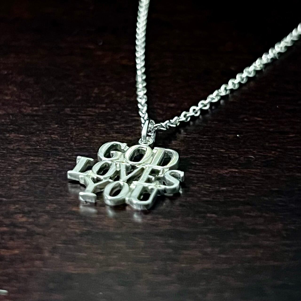 VINTAGE TIFFANY & CO. GOD LOVES YOU Charm Necklace Sterling Silver