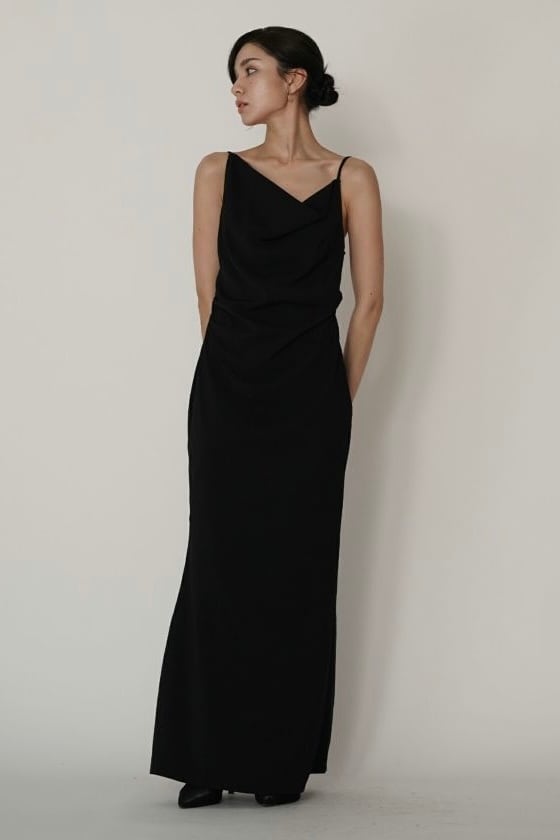 KINO THE KEI asymmetry drape cami dress アシンメトリー ドレープ