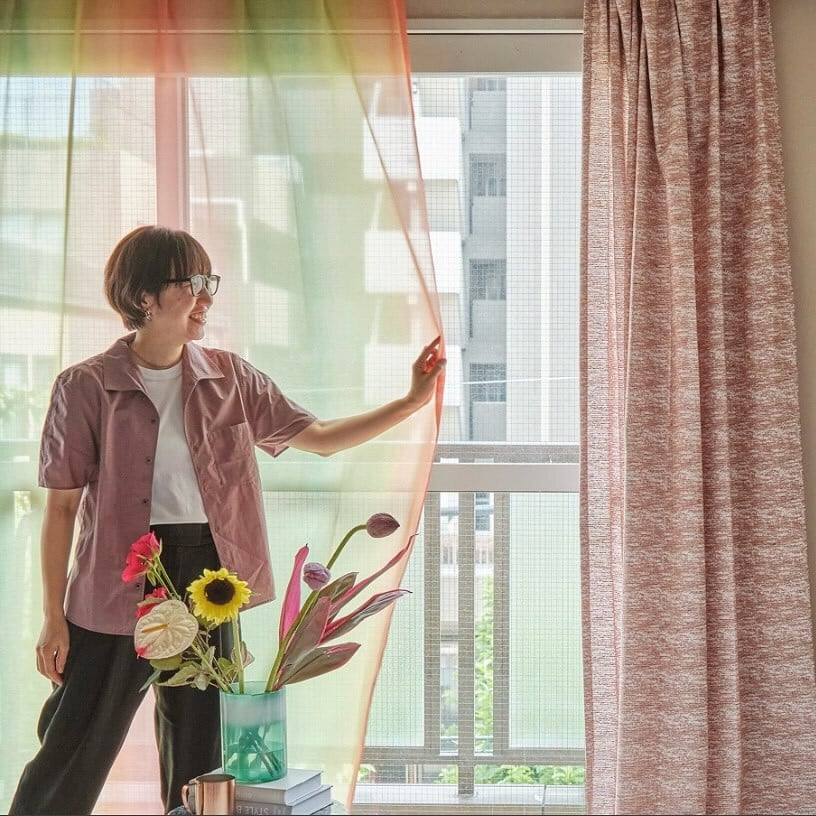 レースカーテン ダイスキスイカ オレンジ | Rough since 2016