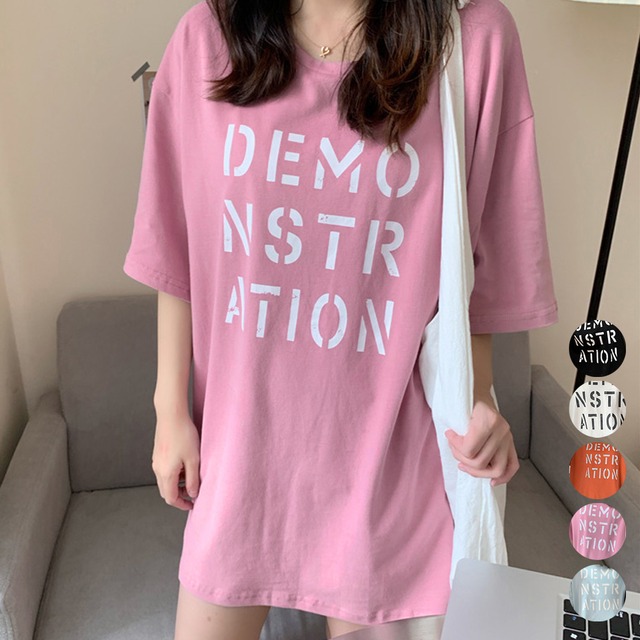ロング ロゴｔシャツ レディース 半袖