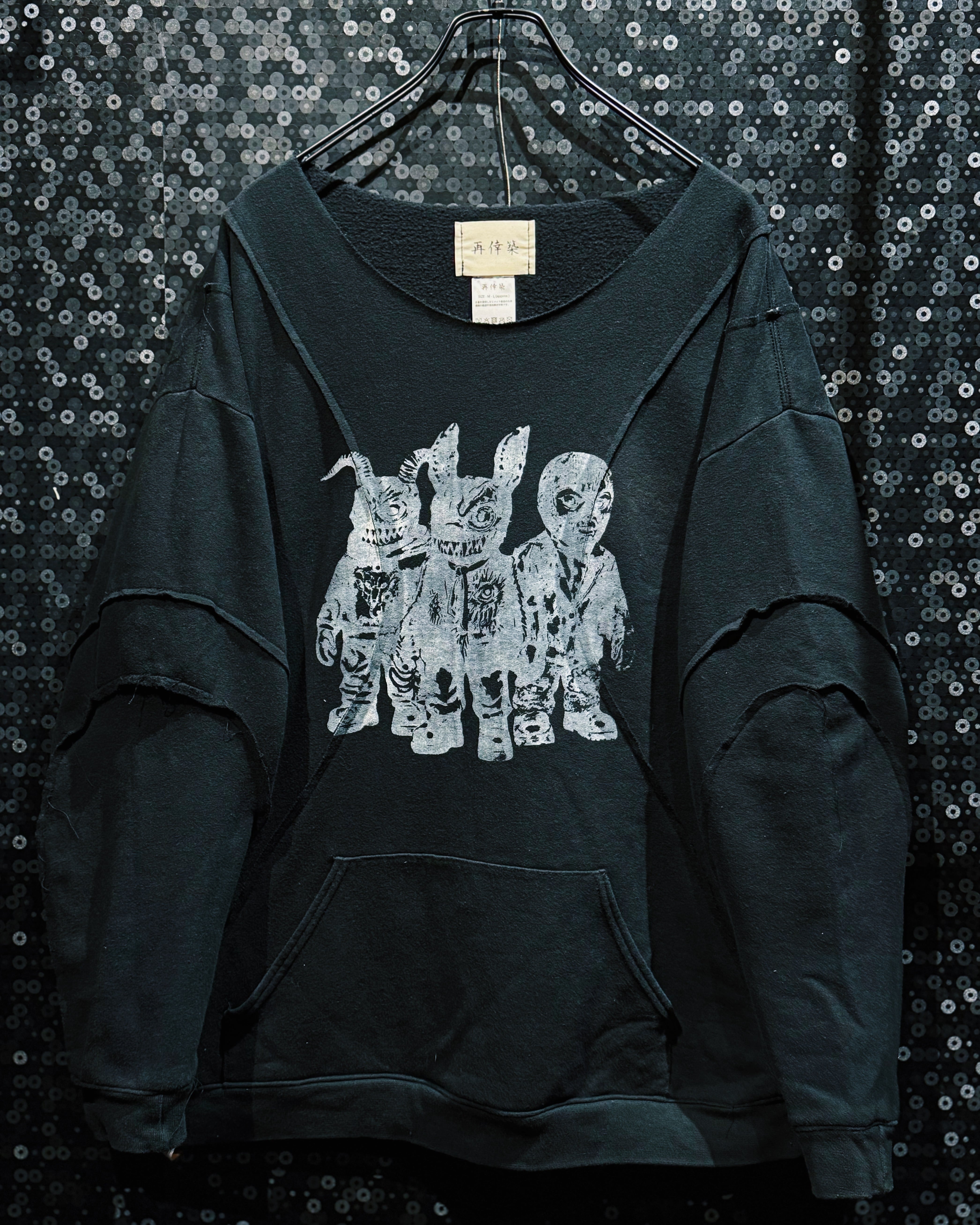 【ÆIEM】“再倖築” original re:constructed horror doll graphic docking sweat hoodie