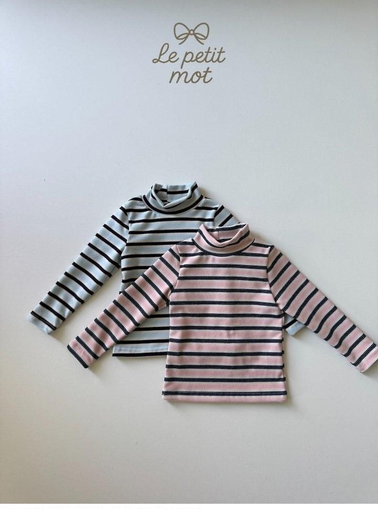 ルプティモ / le petit mo / ストライプハーフタートル / 韓国子供服 / キッズ / 26winter〖取寄〗*XS~XL*