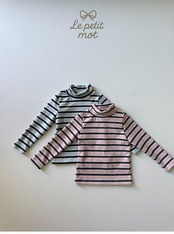 ルプティモ / le petit mo / ストライプハーフタートル / 韓国子供服 / キッズ / 26winter〖取寄〗*XS~XL*