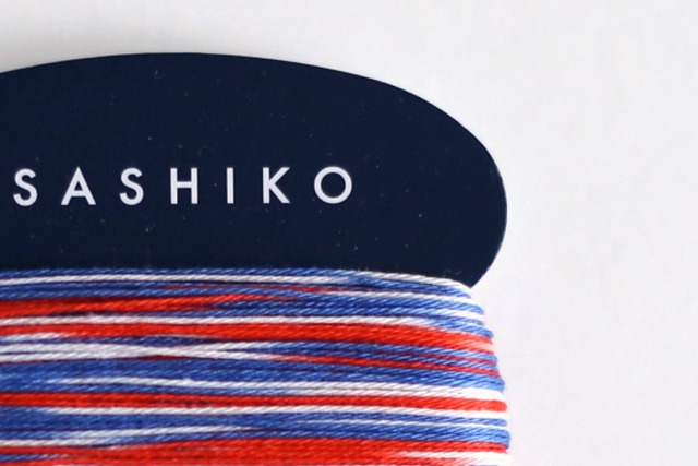 ダルマ刺し子糸＜細＞ カード巻 3色かすり No.401 : SASHIKO Thin 3 colors kasuri No.401