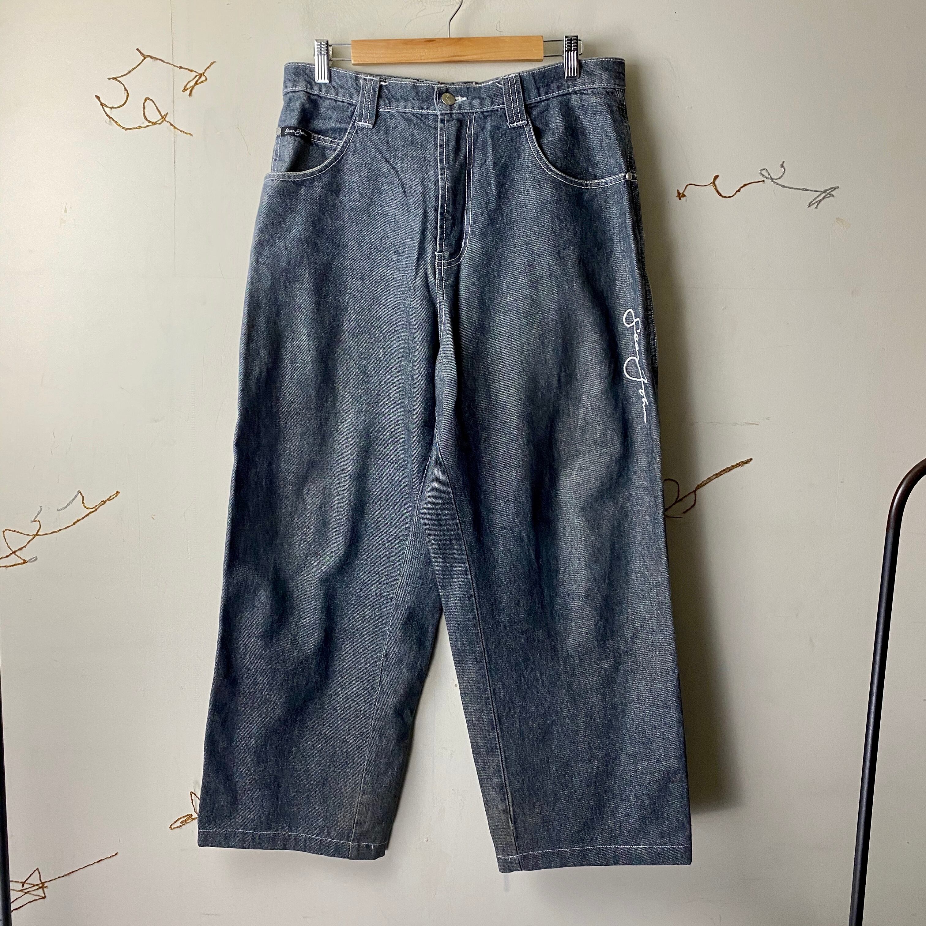 SEAN JOHN logo embroidery design baggy denim pants | NOIR ONLINE