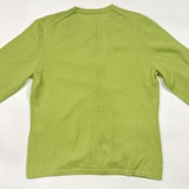 カシミヤ100% 新品 タグ付き MOJA モジャ ニット カーディガン M~L/黄緑 レディース