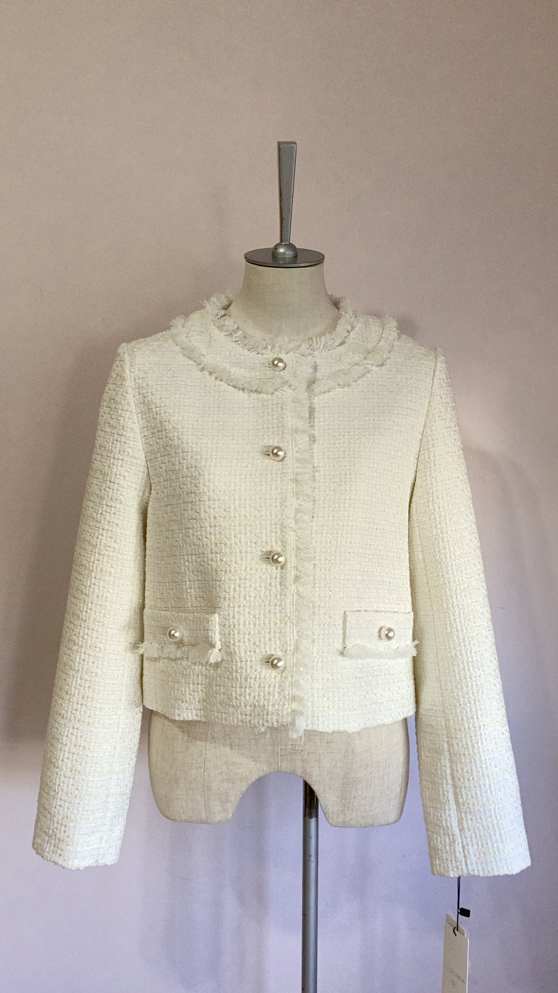 PICCIN PERLA ツイードジャケット No.907240 ホワイト ピッチン Mサイズ