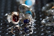 R-096 K10 Circle Native Oval Signet Ring (Sapphire)