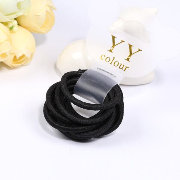 カラー ヘアゴム シンプル かわいい♪ キッズ 黒 ブラック 2.5cm 10個/組