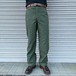 90s 韓国軍 実物 スラックス ベイカーパンツ コットンポリ W88cm ヘリンボーン ミリタリー ヴィンテージ ナイロン オリーブグリーン