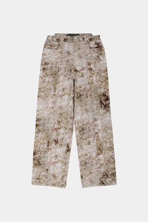 [ANDERSSON BELL] FLOWER PRINTED WIDE-LEG JEANS apa874m(BEIGE) 正規品 韓国ブランド 韓国通販 韓国代行 韓国ファッション ANDERSSONBELL アンダーソンベル 日本 店舗