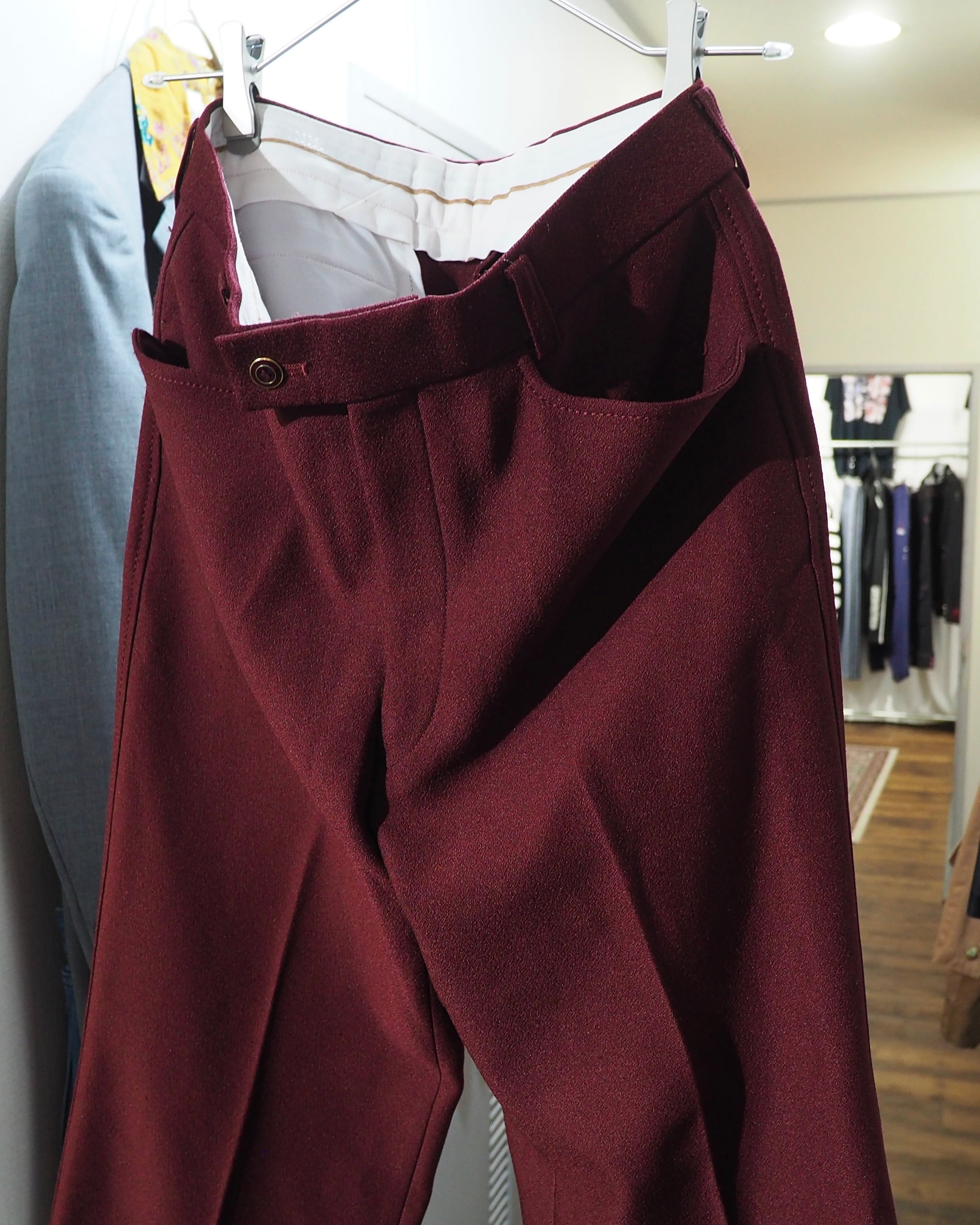 Beautiful Dark Bordeaux Color vintage Semi Flare Pants