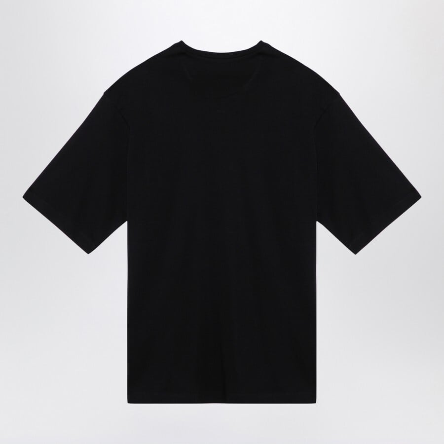 プラダ ロゴトライアングル入りブラックTシャツ メンズ | プラダ 
