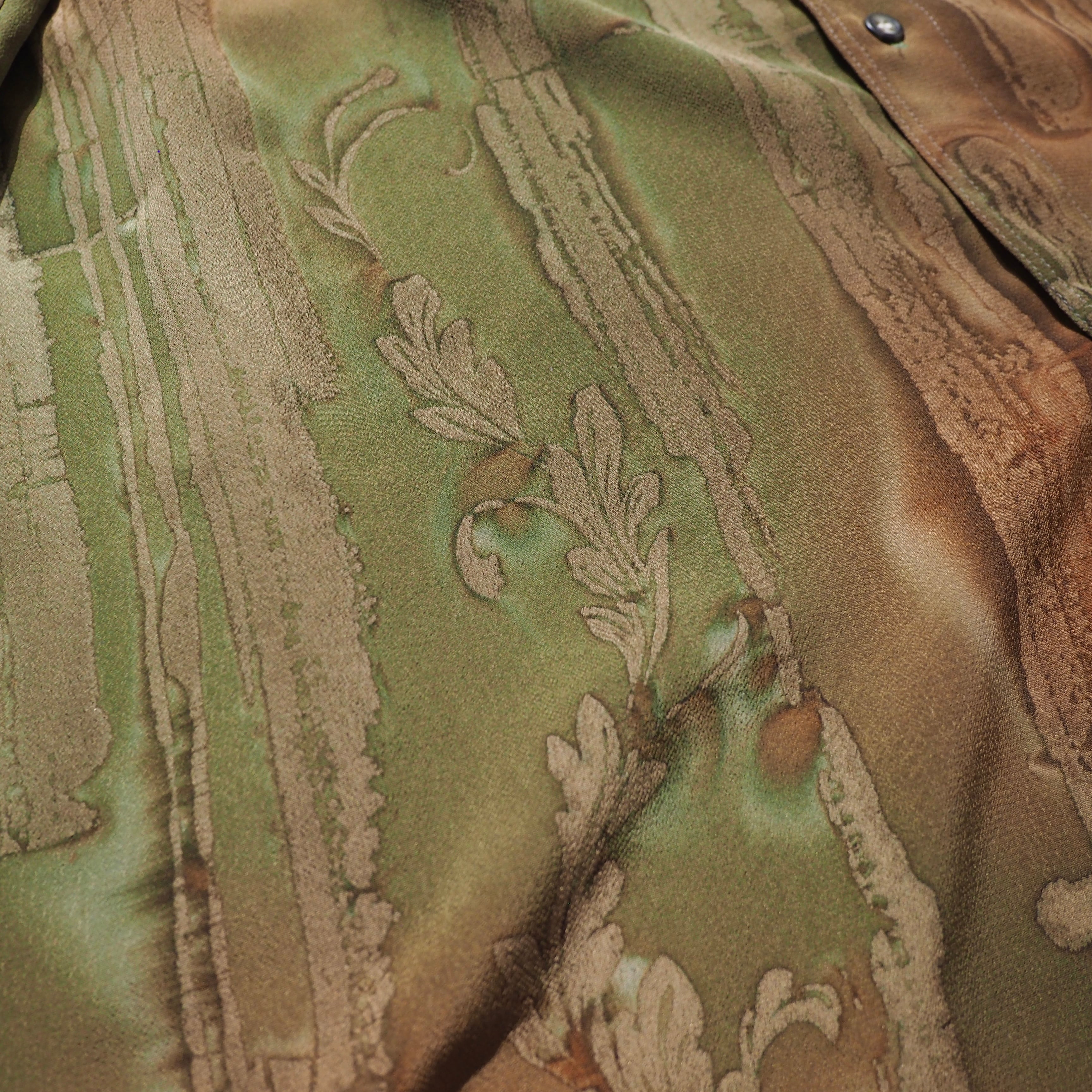 1980 - 90s ” 滲み ” Geometric patterns vintage Drape loose shirt